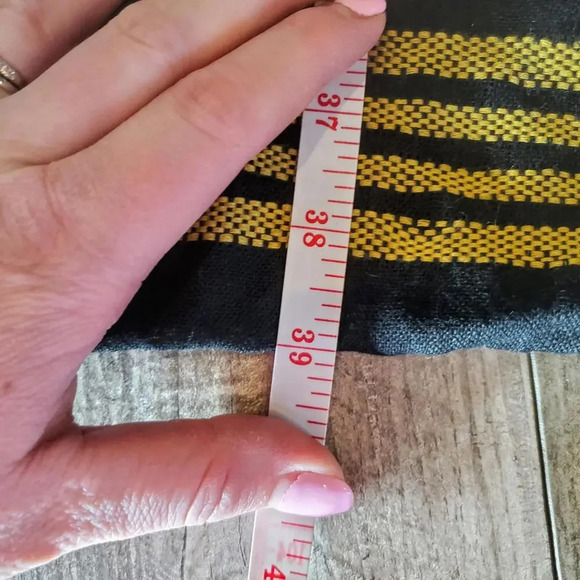 Target Black Multi-Color Fringe Edge Woven Striped Scarf EUC - Picture 4 of 16